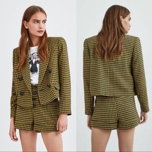 ISO Zara Black/Yellow Houndstooth Shorts
